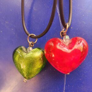 Beautiful heart choker - 18" looks like Murano glass - buy 2 only $25